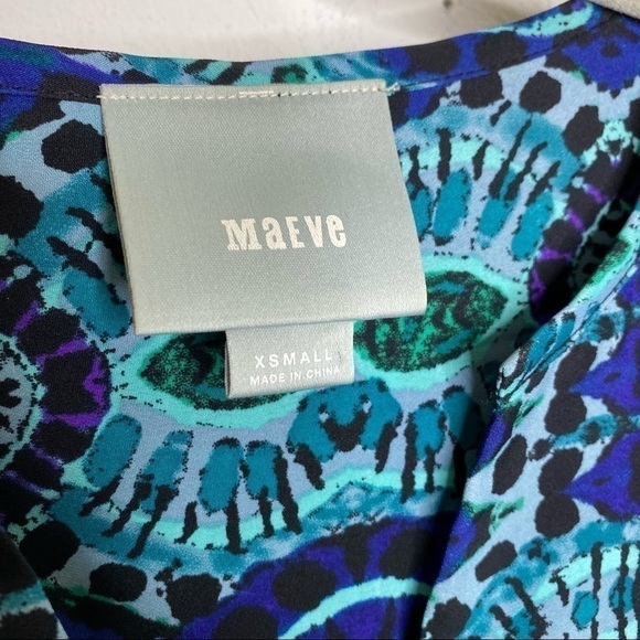 Anthropologie Maeve Ikat Frequencies Button Down Shirtdress Dress w/Belt - Picture 5 of 8